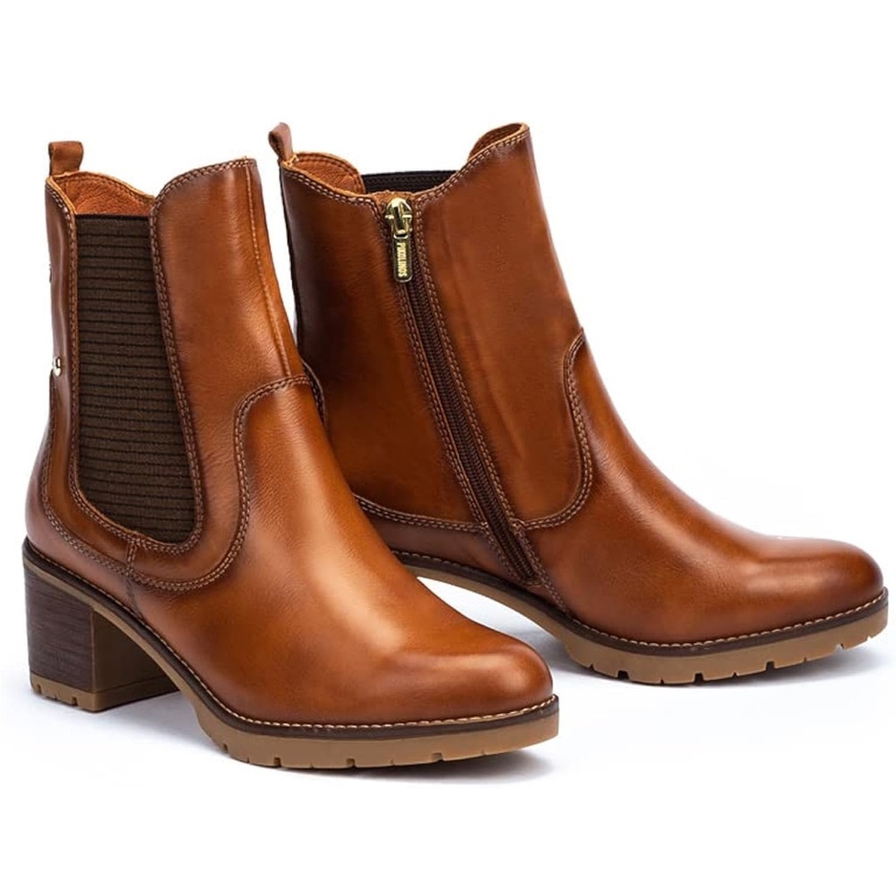PIKOLINOS Tan Leather Ankle Boots